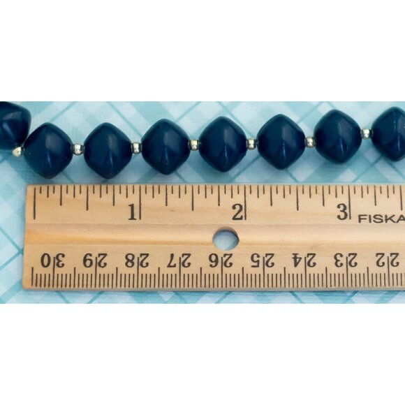 Gothic Dark Blue Beaded Necklace by Avon - 24 inch - L13 - Picture 4 of 4